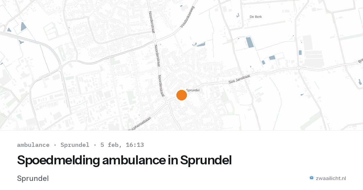 Spoedmelding ambulance in Sprundel — 5 feb 2026