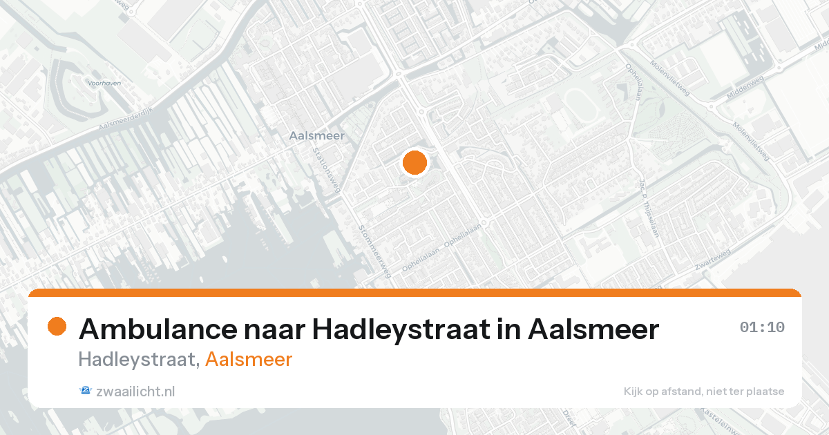 Ambulance naar Hadleystraat in Aalsmeer — 15 aug 2026