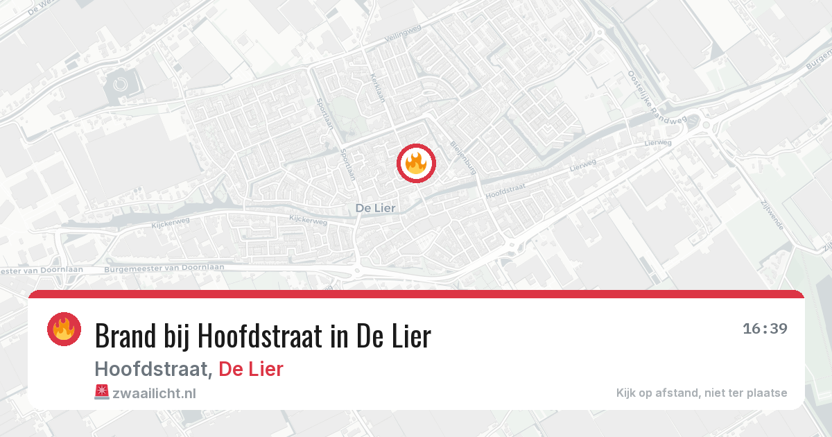 Brand bij Hoofdstraat in De Lier — 10 jun 2026