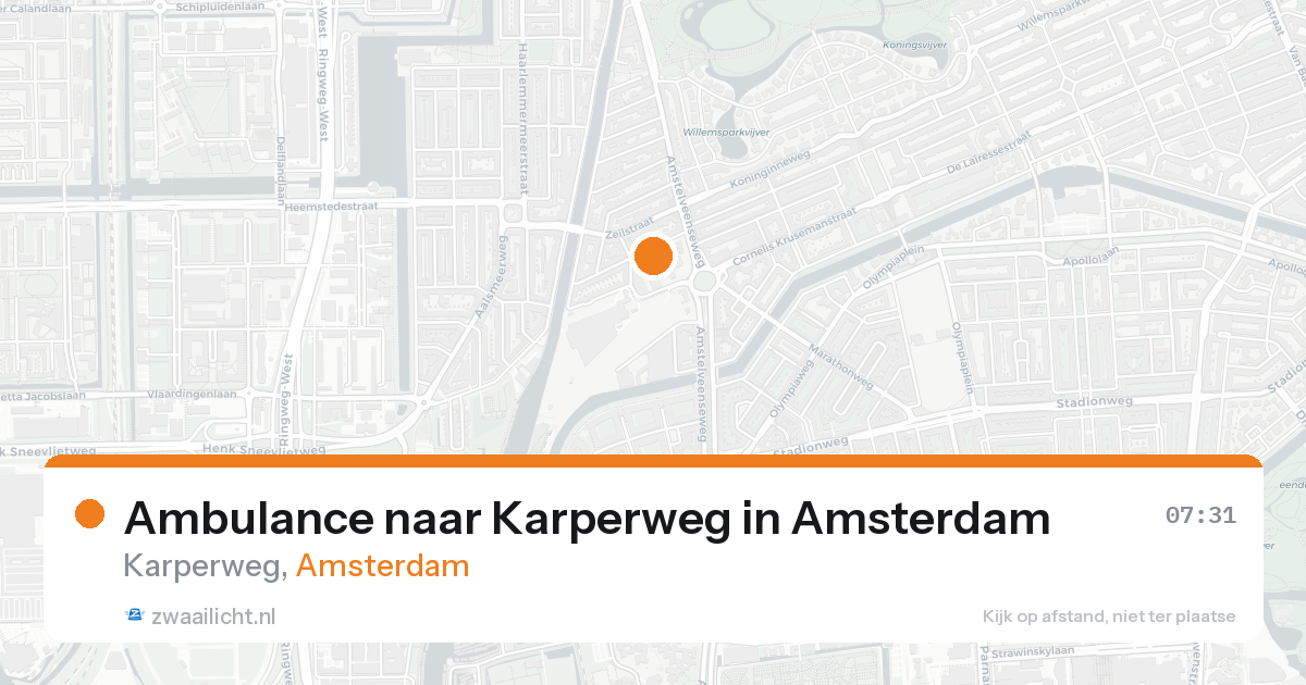 Ambulance naar Karperweg in Amsterdam — 19 aug 2026