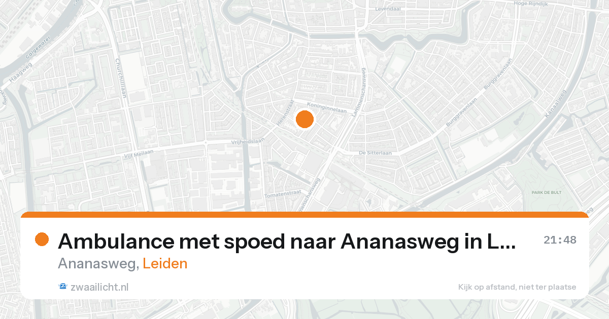 Ambulance met spoed naar Ananasweg in Leiden — 19 aug 2026