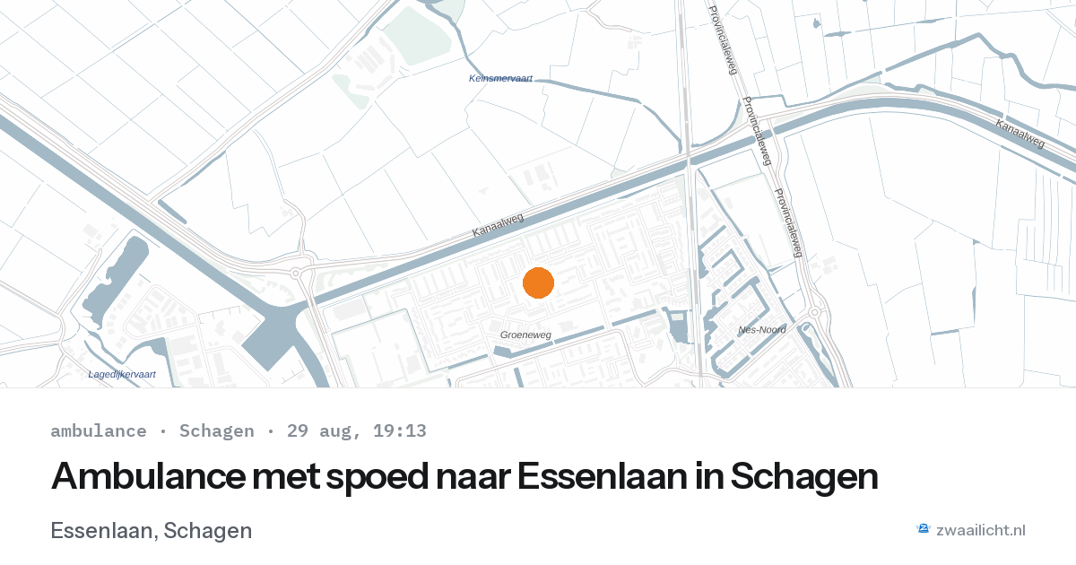Ambulance met spoed naar Essenlaan in Schagen — 29 aug 2026