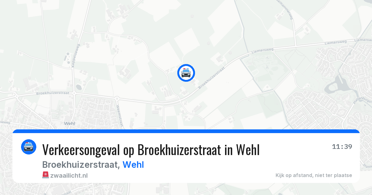 Verkeersongeval op Broekhuizerstraat in Wehl — 5 mrt 2026