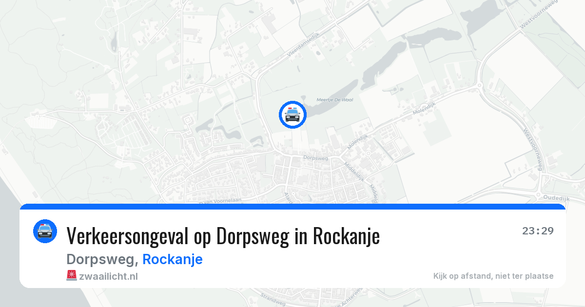 Verkeersongeval op Dorpsweg in Rockanje — 5 aug 2026