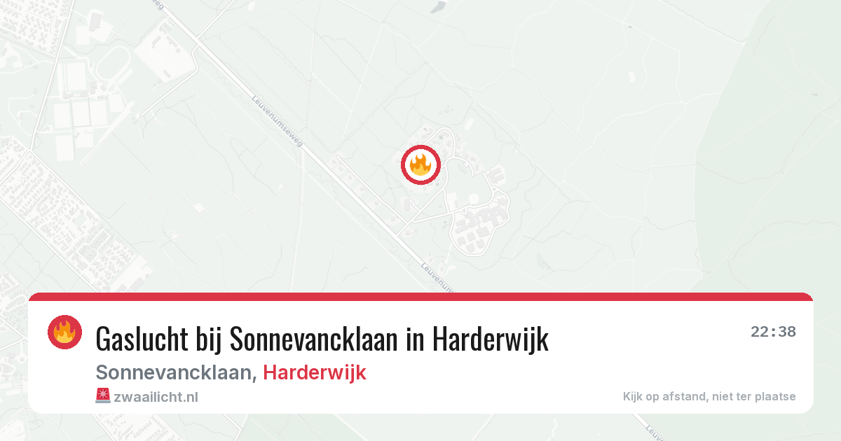 Gaslucht bij Sonnevancklaan in Harderwijk — 4 aug 2026