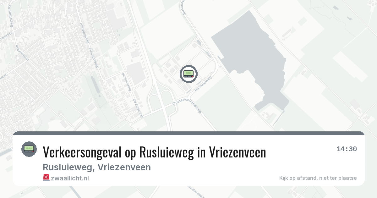 Verkeersongeval op Rusluieweg in Vriezenveen — 29 jan 2026