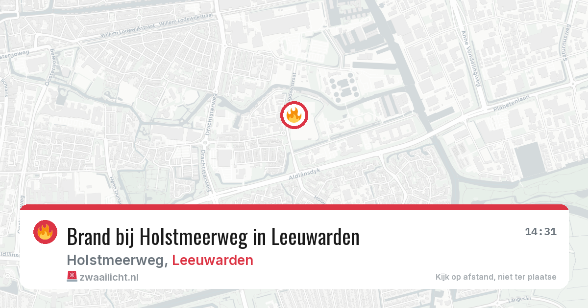 Brand bij Holstmeerweg in Leeuwarden — 25 mrt 2026