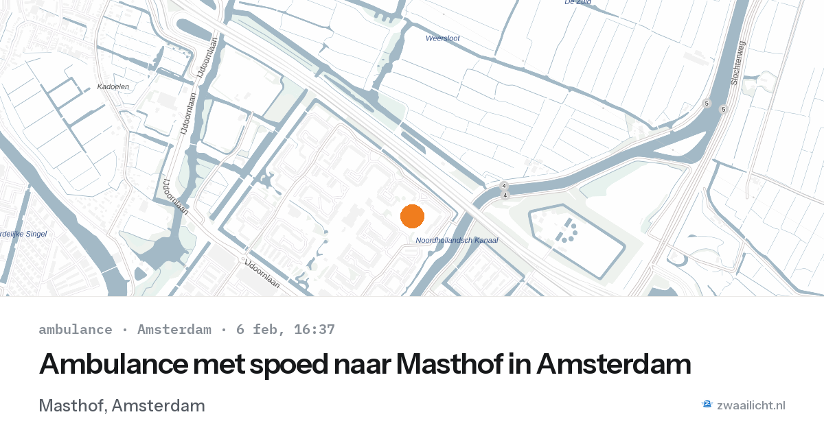 Ambulance met spoed naar Masthof in Amsterdam — 6 feb 2026