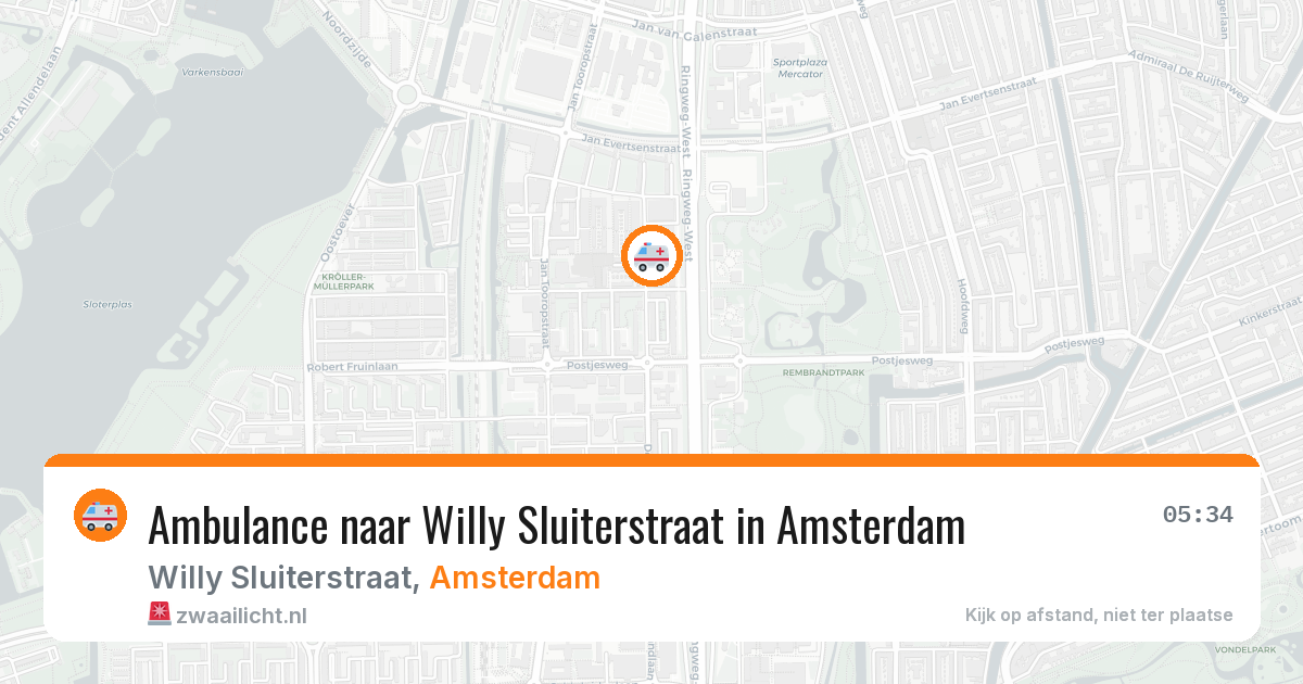 Ambulance naar Willy Sluiterstraat in Amsterdam — 17 jun 2026