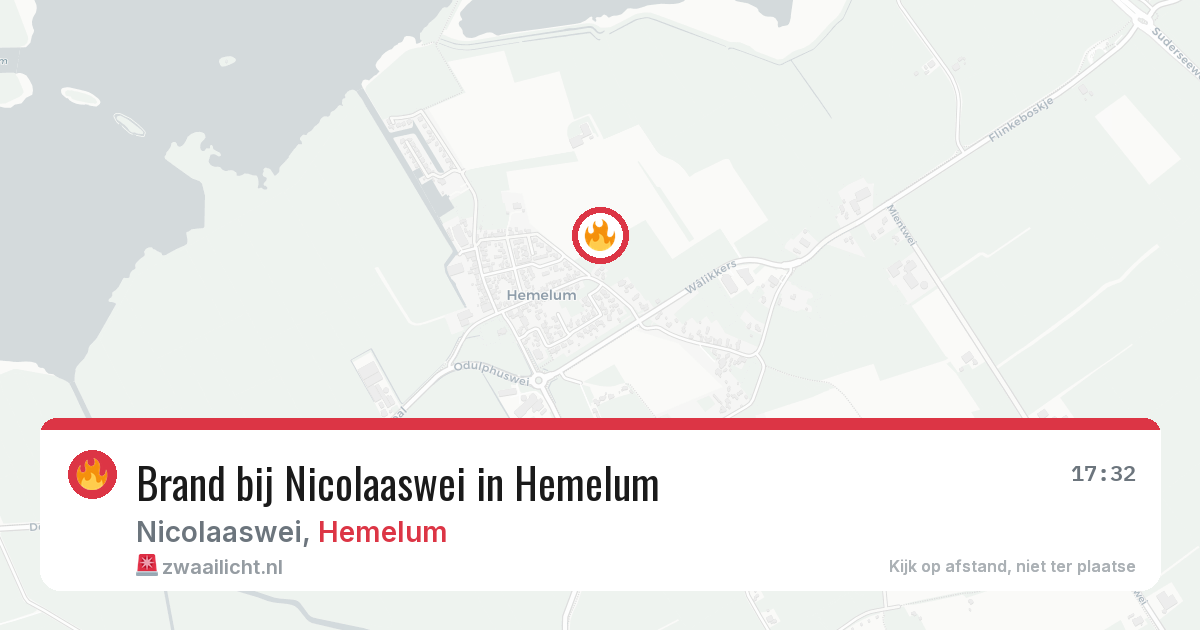 Brand bij Nicolaaswei in Hemelum — 22 mrt 2026