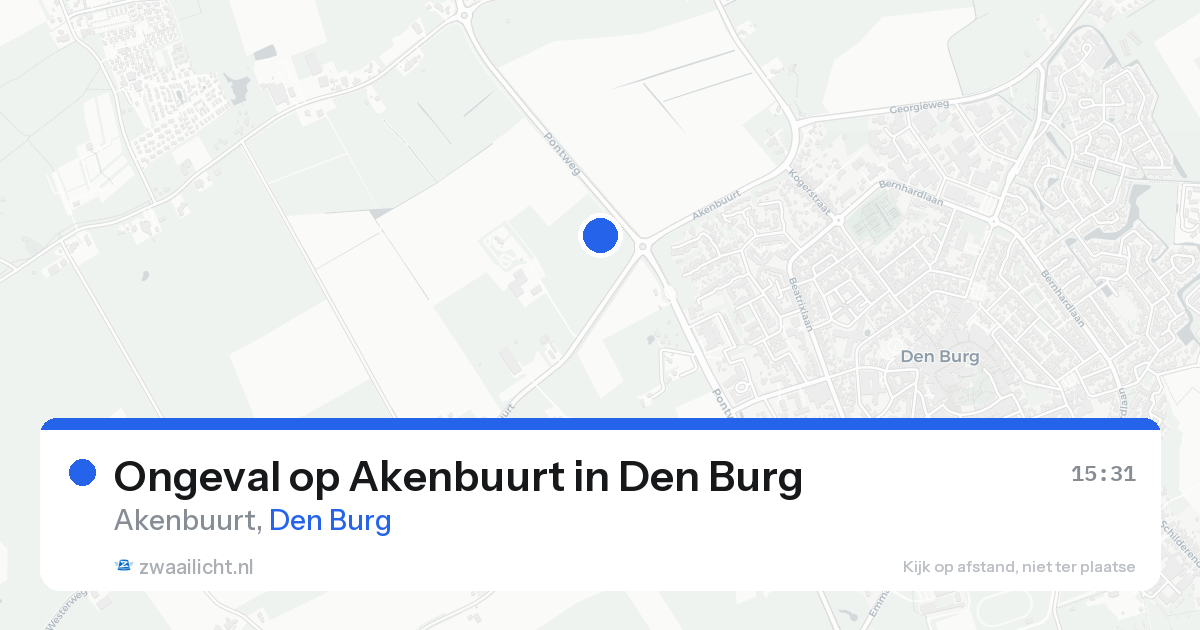 Ongeval op Akenbuurt in Den Burg — 16 aug 2026