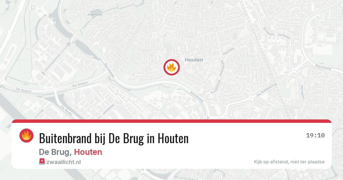 Buitenbrand bij De Brug in Houten — 6 mrt 2026