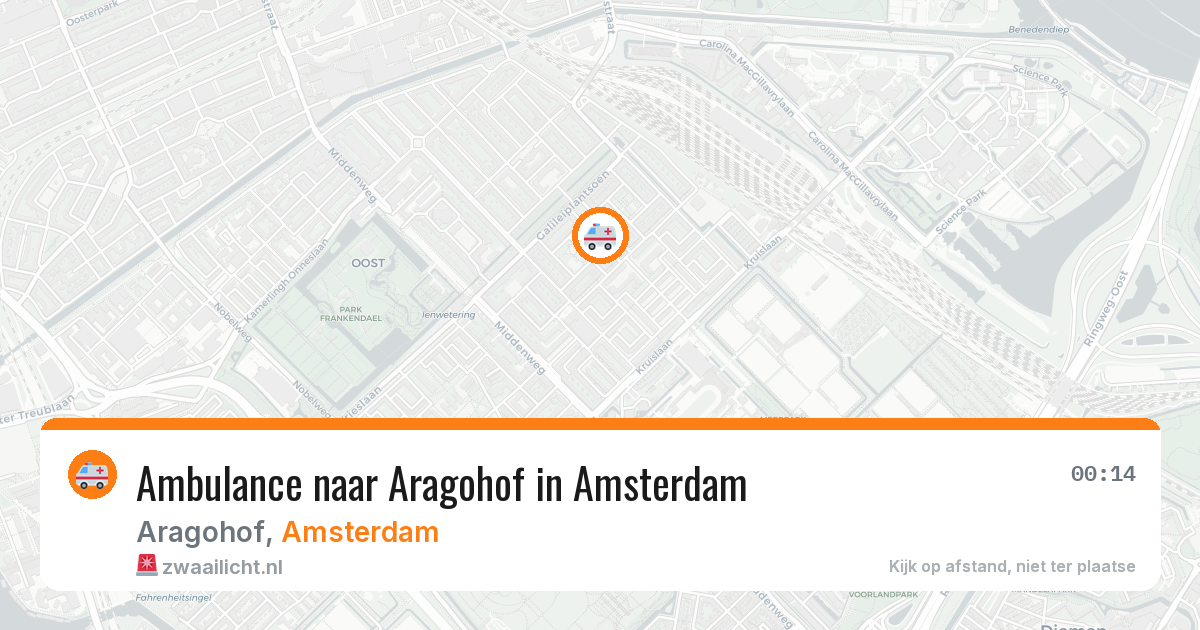 Ambulance naar Aragohof in Amsterdam — 13 jun 2026