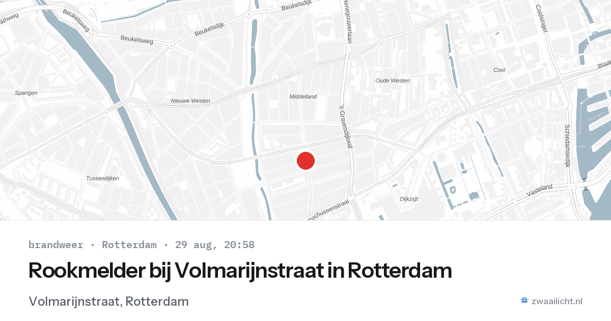 Rookmelder bij Volmarijnstraat in Rotterdam — 29 aug 2026