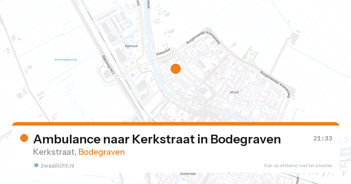 Ambulance naar Kerkstraat in Bodegraven — 16 mrt 2026