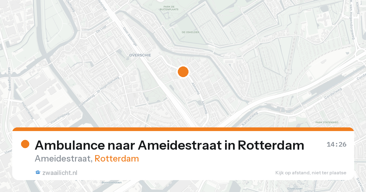 Ambulance naar Ameidestraat in Rotterdam — 24 aug 2026