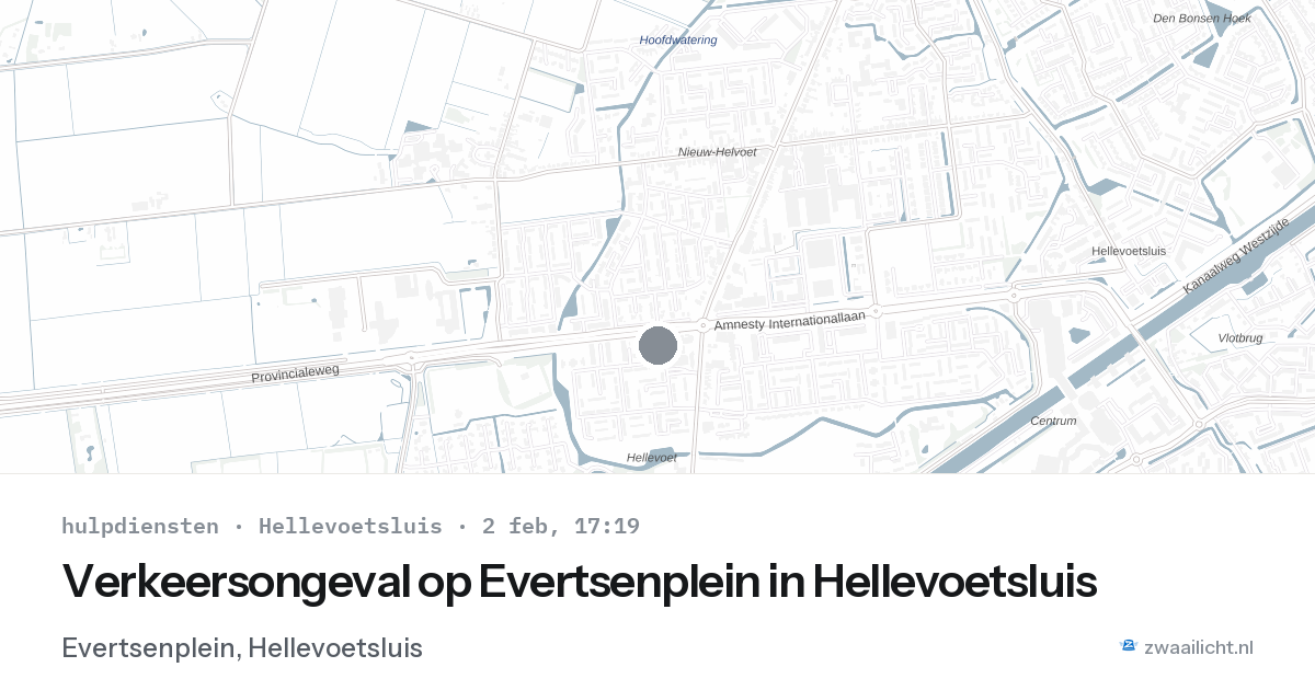 Verkeersongeval op Evertsenplein in Hellevoetsluis — 2 feb 2026