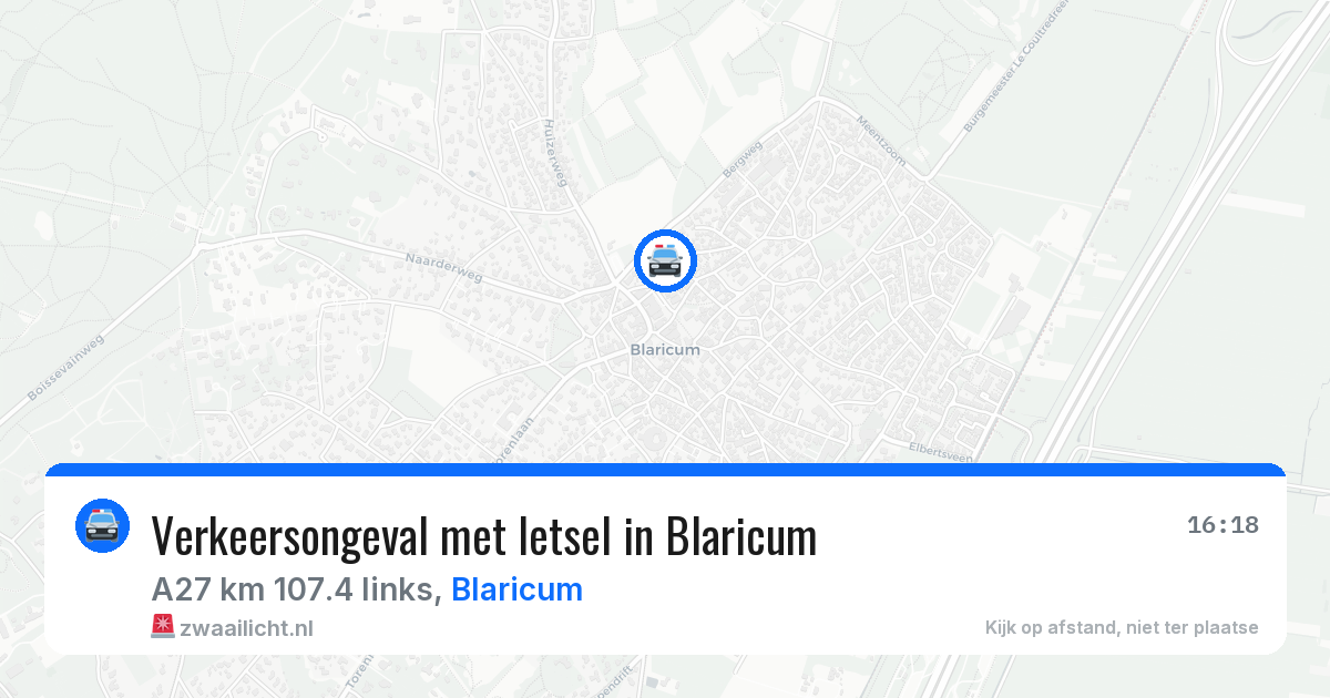 Verkeersongeval met letsel in Blaricum — 3 jun 2026