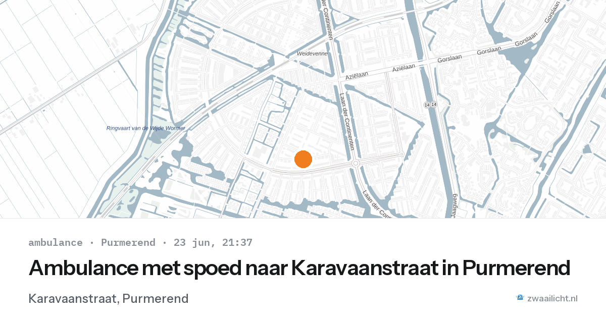 Ambulance met spoed naar Karavaanstraat in Purmerend — 23 jun 2026