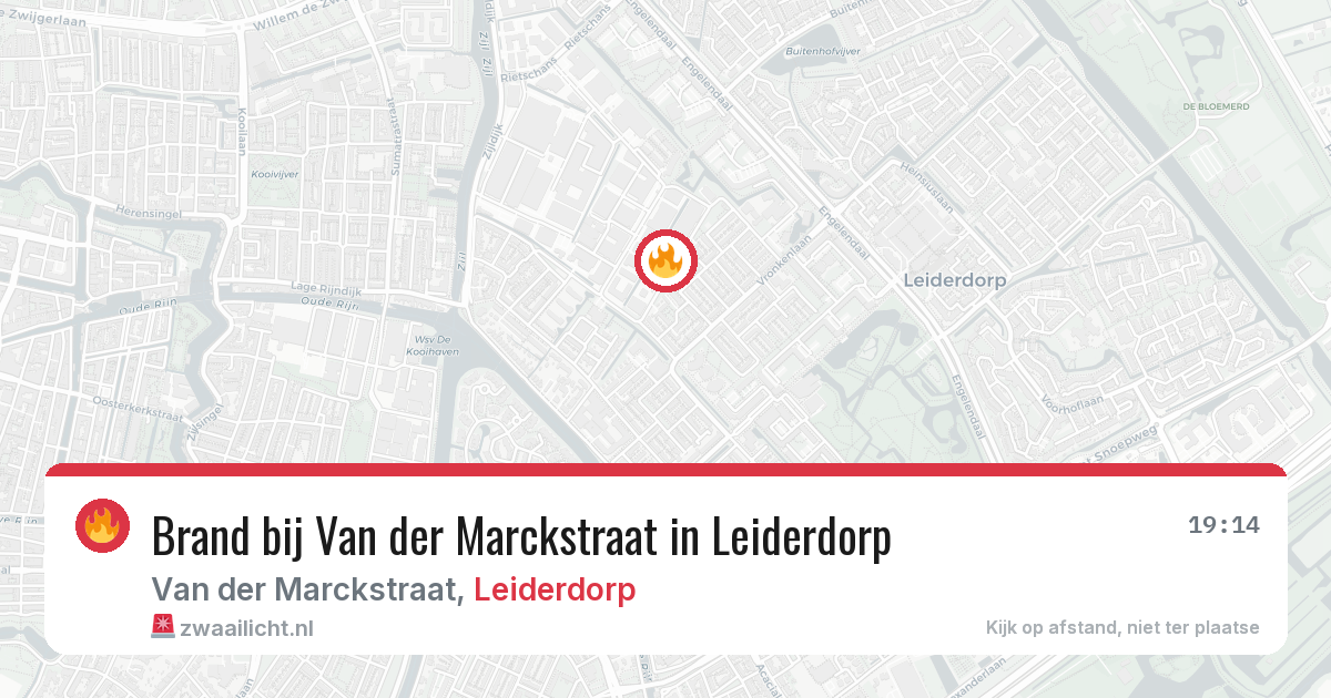 Brand bij Van der Marckstraat in Leiderdorp — 14 jun 2026