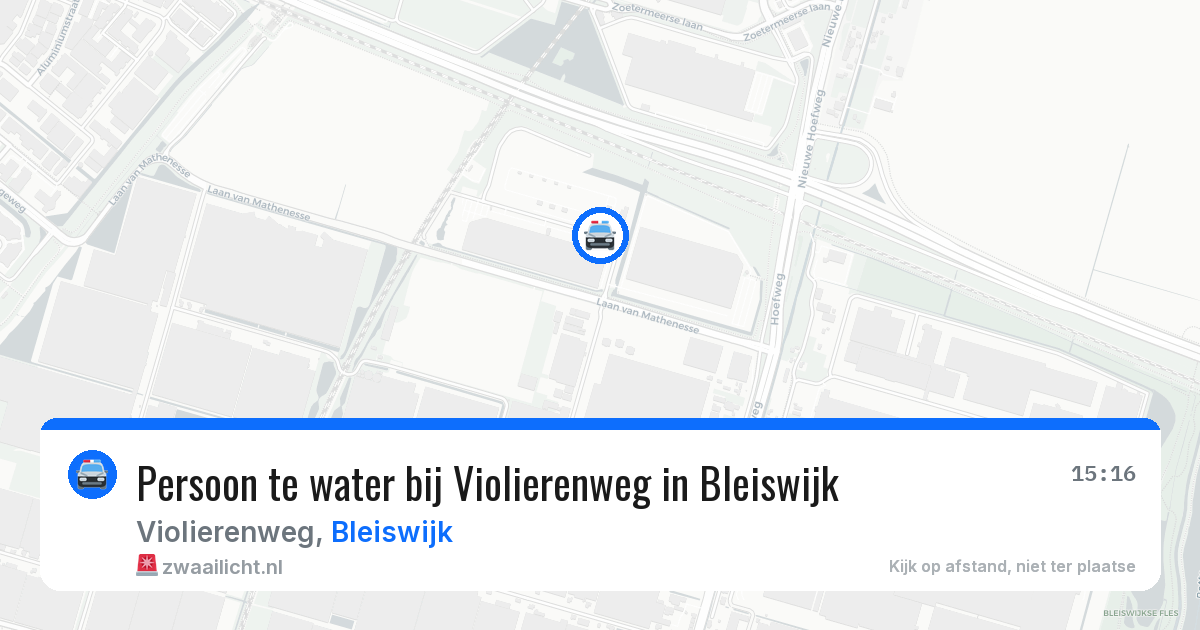 Persoon te water bij Violierenweg in Bleiswijk — 10 apr 2026