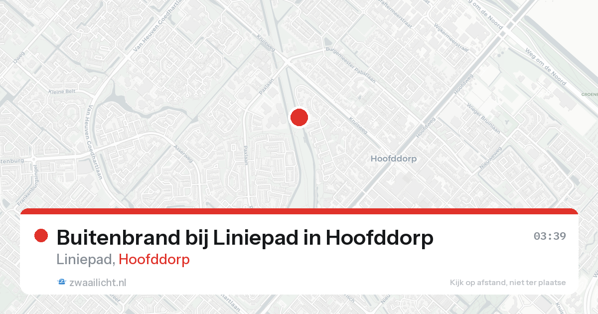 Buitenbrand bij Liniepad in Hoofddorp — 19 aug 2026