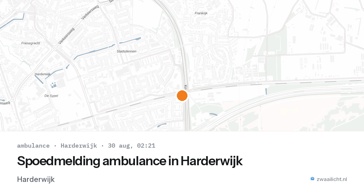 Spoedmelding ambulance in Harderwijk — 30 aug 2026