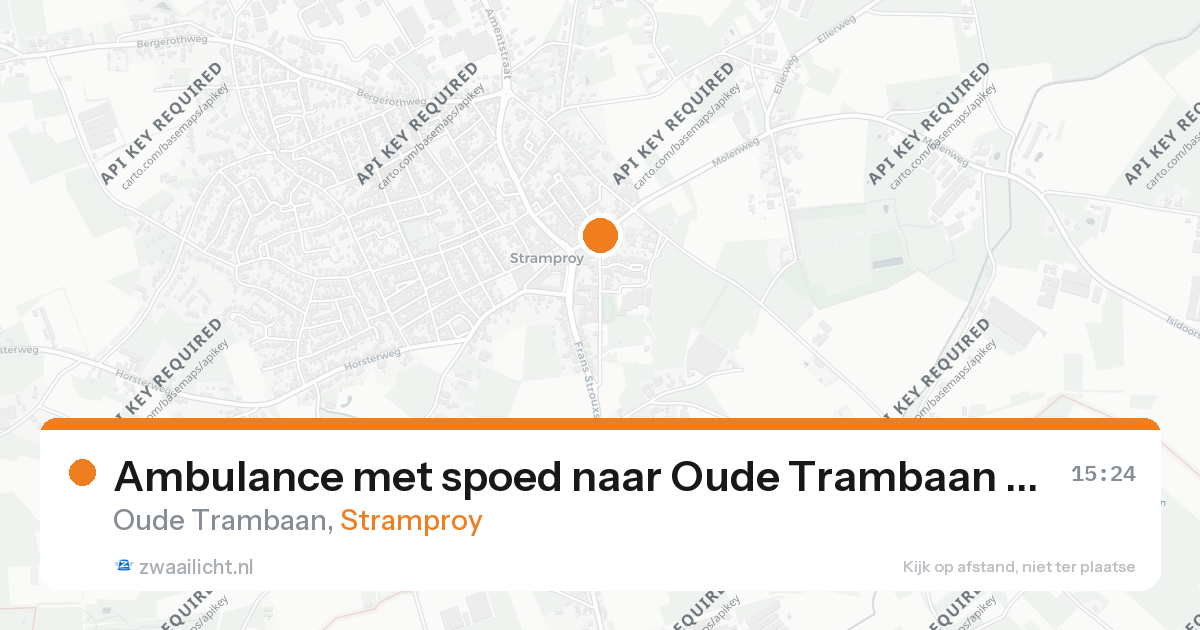 Ambulance met spoed naar Oude Trambaan in Stramproy — 26 aug 2026