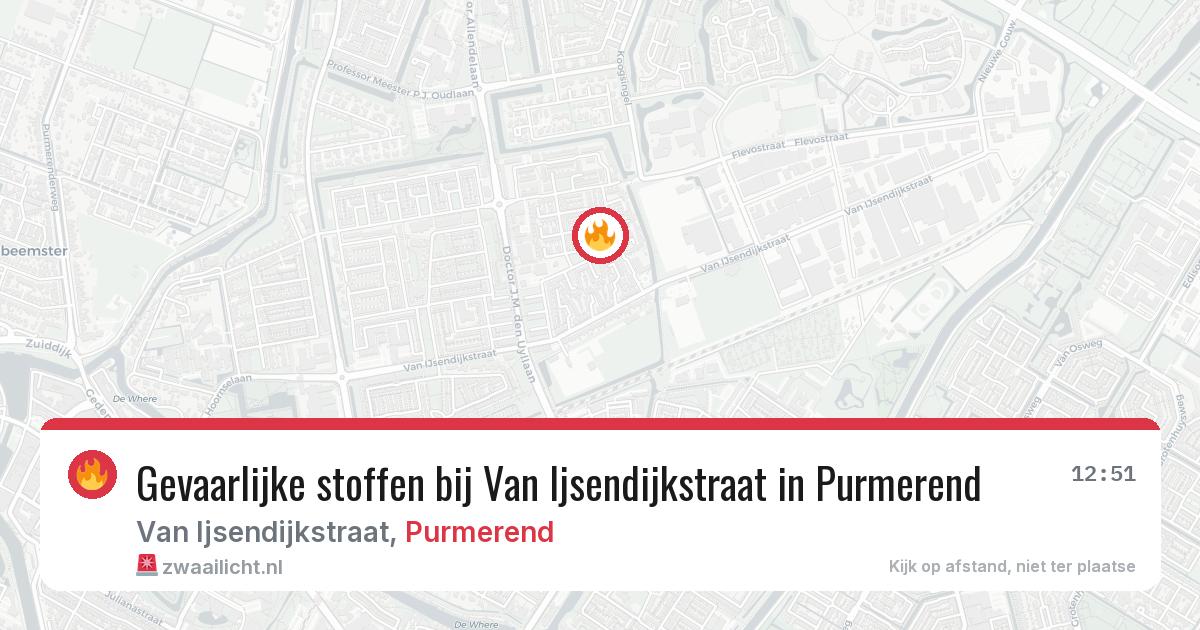 Gevaarlijke stoffen bij Van Ijsendijkstraat in Purmerend — 27 apr 2026