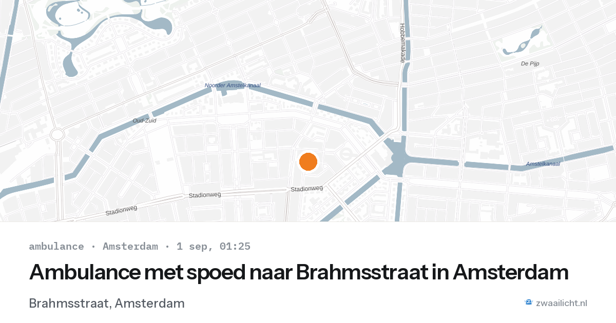 Ambulance met spoed naar Brahmsstraat in Amsterdam — 31 aug 2026