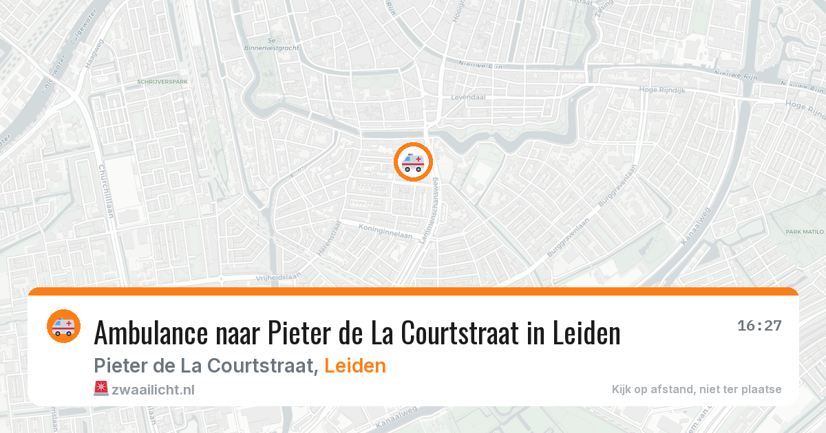 Ambulance naar Pieter de La Courtstraat in Leiden — 29 jul 2026
