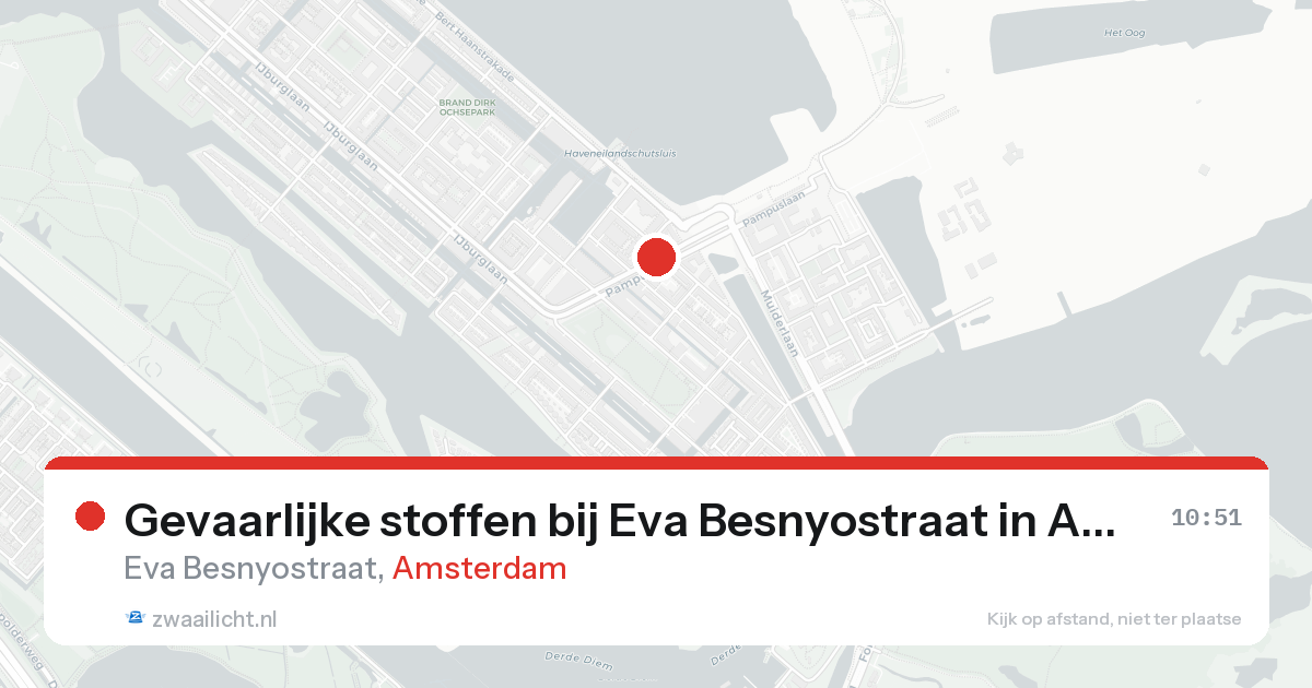 Gevaarlijke stoffen bij Eva Besnyostraat in Amsterdam — 21 aug 2026