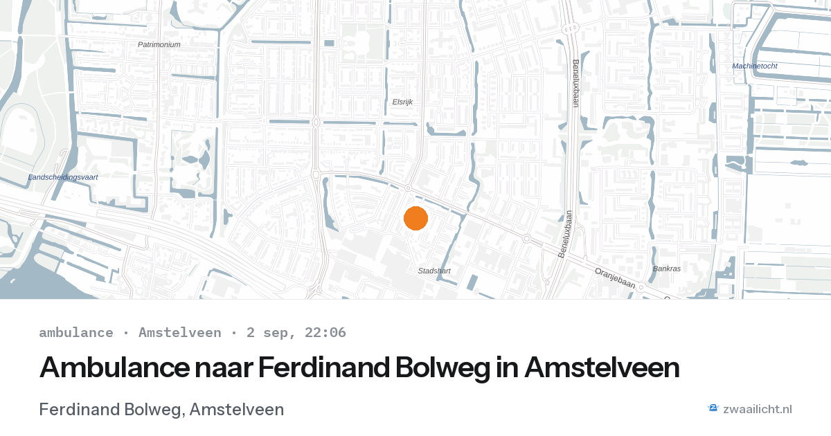 Ambulance naar Ferdinand Bolweg in Amstelveen — 2 sep 2026