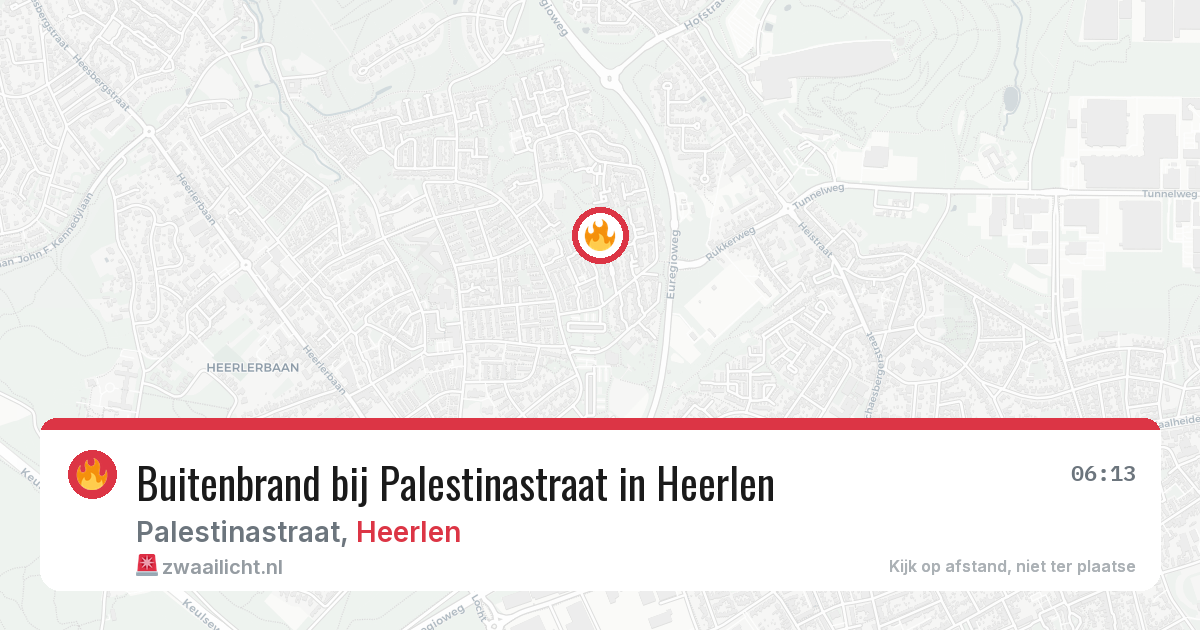 Buitenbrand bij Palestinastraat in Heerlen — 1 jun 2026
