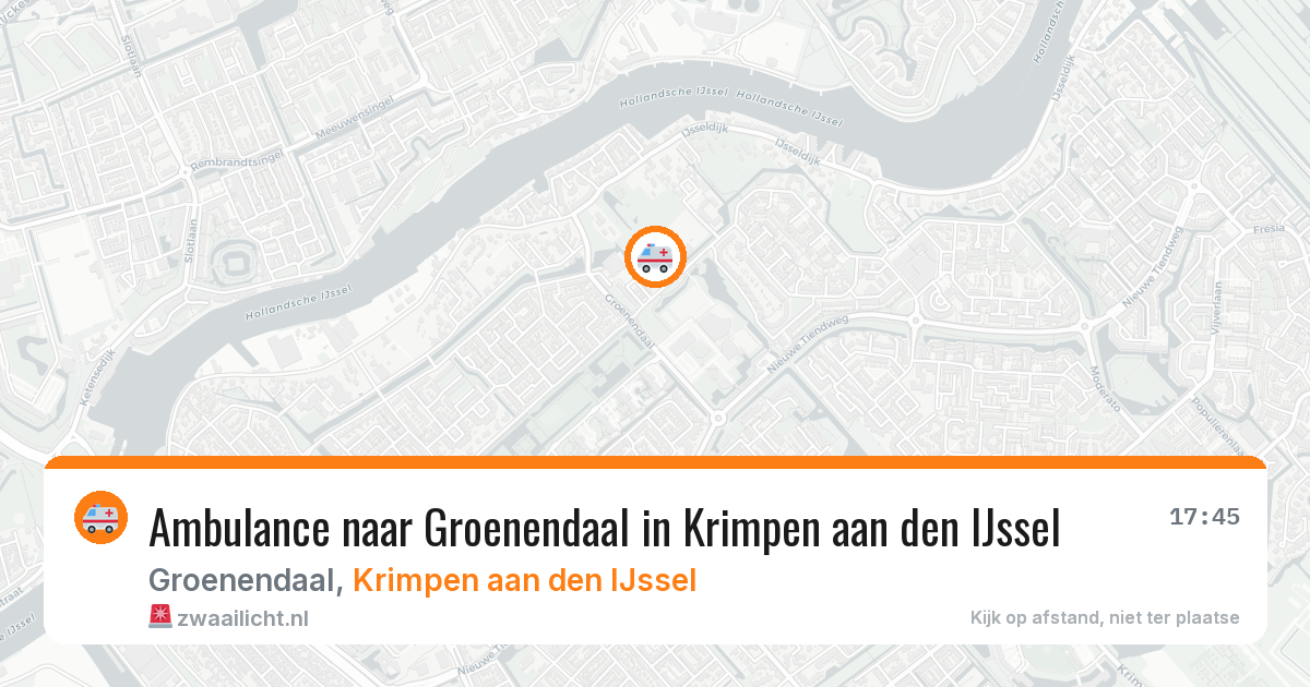 Ambulance naar Groenendaal in Krimpen aan den IJssel — 10 aug 2026