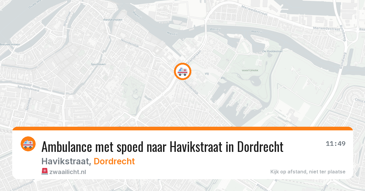 Ambulance met spoed naar Havikstraat in Dordrecht — 10 jun 2026