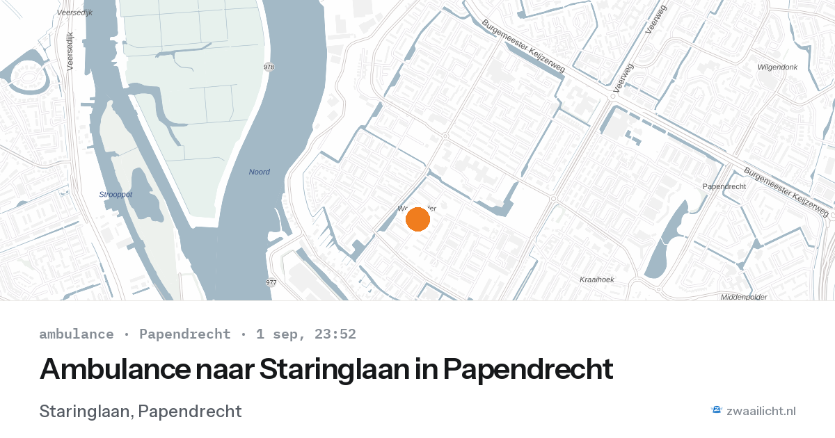 Ambulance naar Staringlaan in Papendrecht — 1 sep 2026