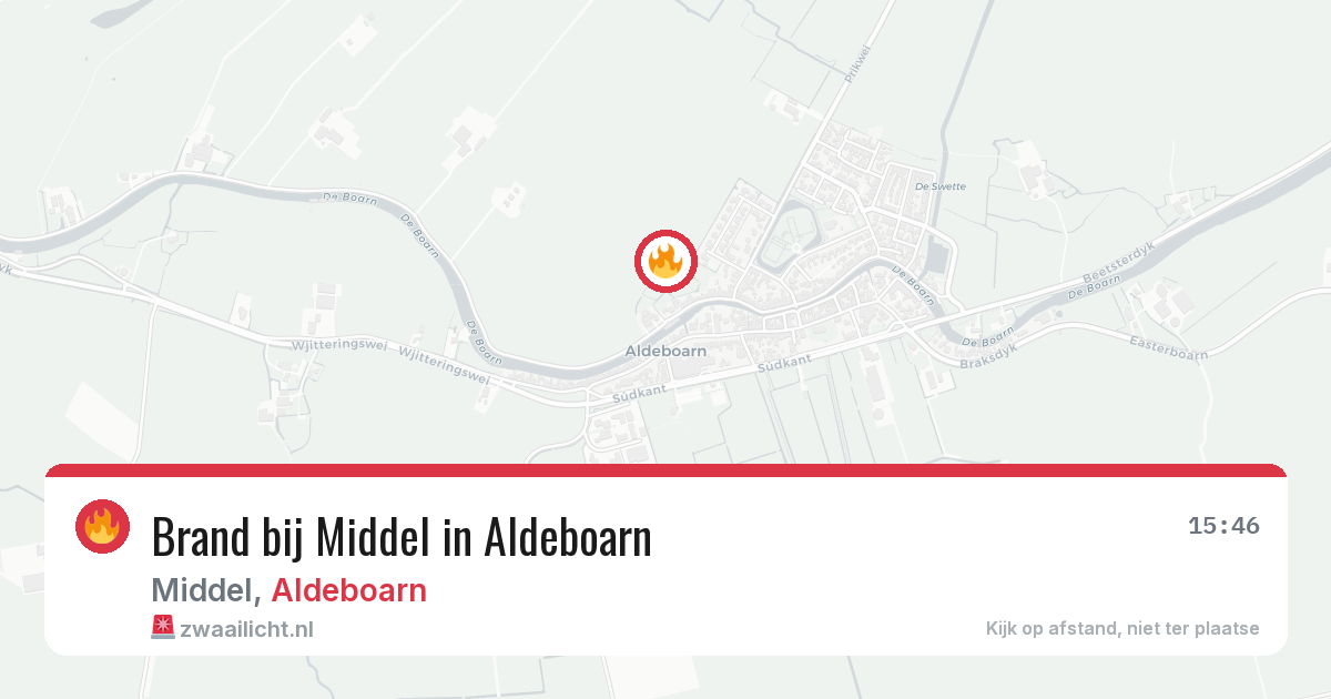 Brand bij Middel in Aldeboarn — 10 mei 2026