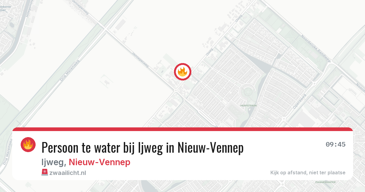 Persoon te water bij Ijweg in Nieuw-Vennep — 20 jul 2026