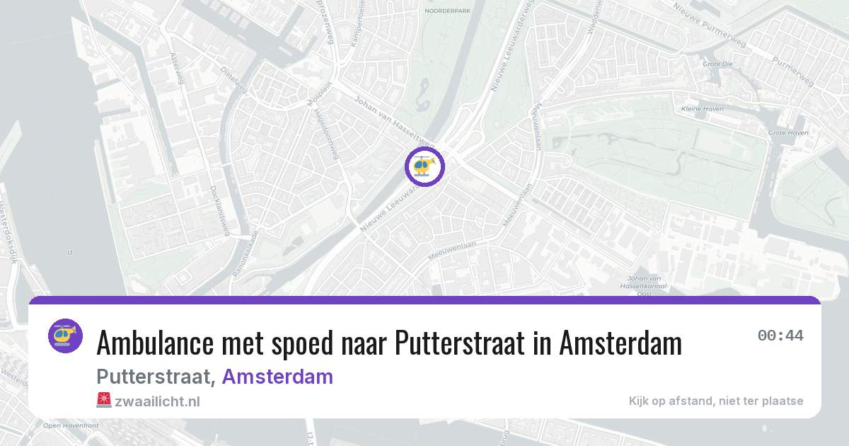 Ambulance met spoed naar Putterstraat in Amsterdam — 29 apr 2026