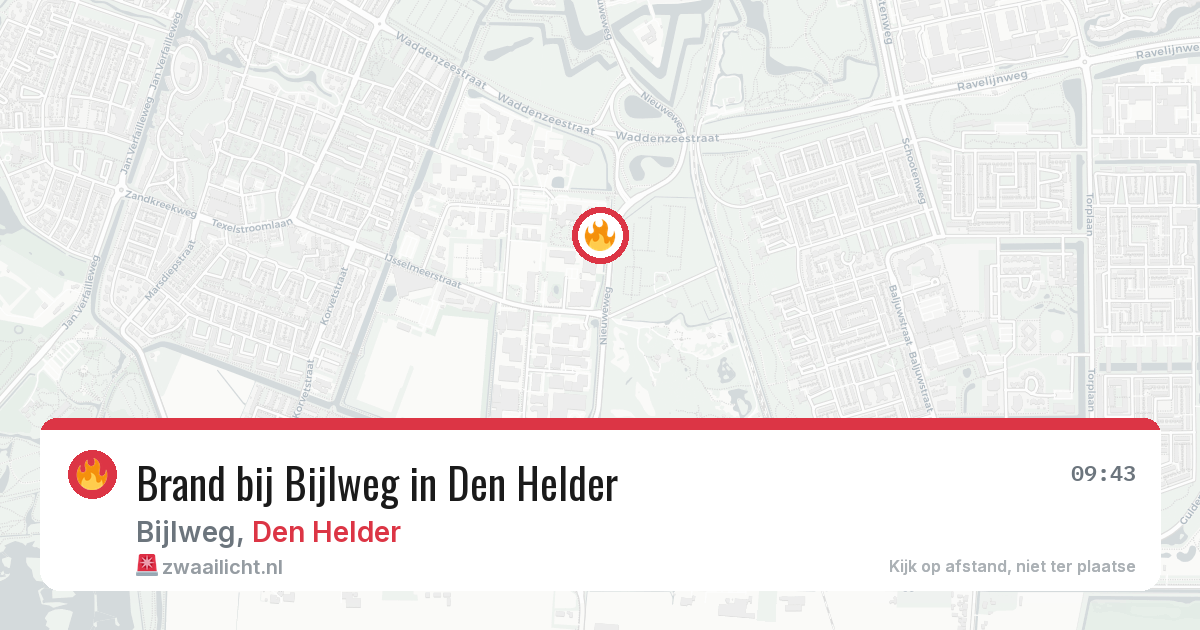 Brand bij Bijlweg in Den Helder — 12 mrt 2026