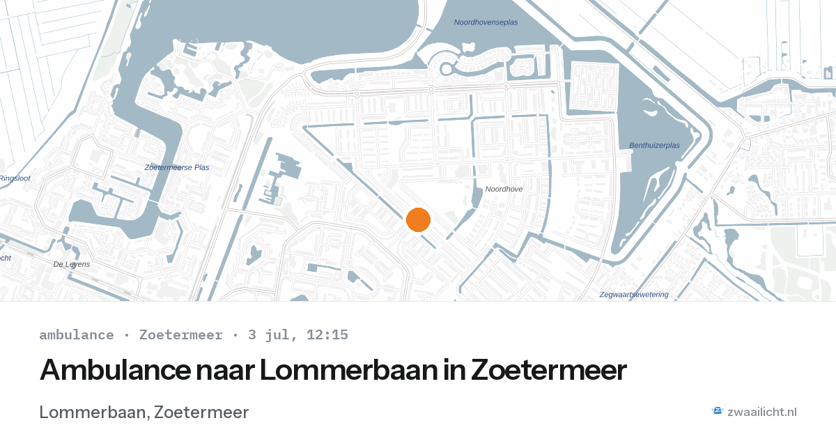 Ambulance naar Lommerbaan in Zoetermeer — 3 jul 2026