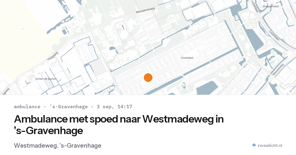 Ambulance met spoed naar Westmadeweg in 's-Gravenhage — 3 sep 2026