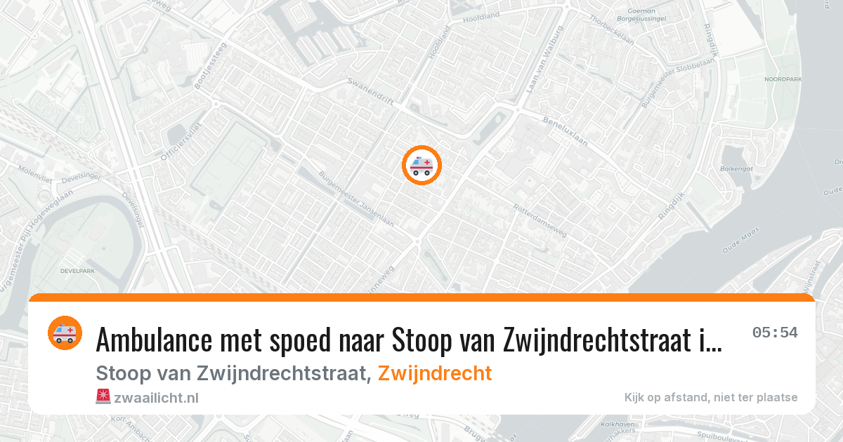 Ambulance met spoed naar Stoop van Zwijndrechtstraat in Zwijndrecht — 24 jun 2026