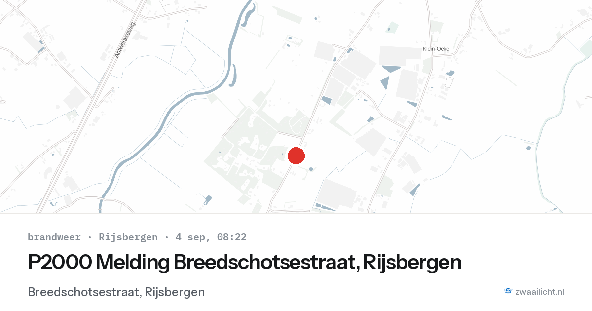 P2000 Melding Breedschotsestraat, Rijsbergen — 4 sep 2026