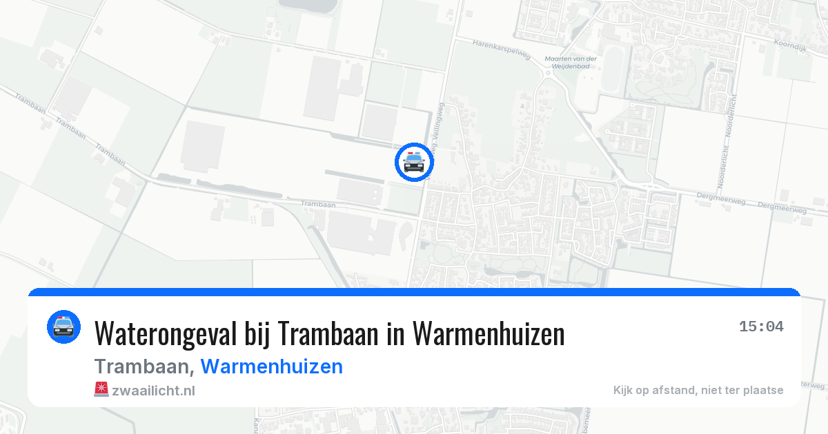 Waterongeval bij Trambaan in Warmenhuizen — 5 mei 2026