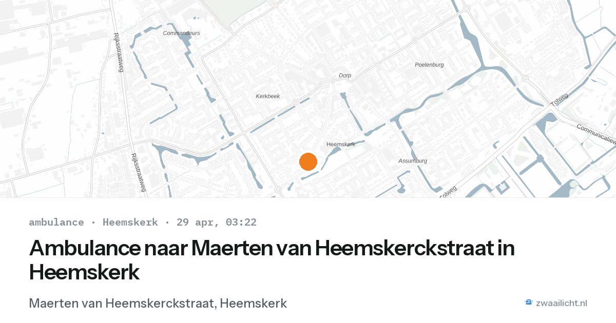 Ambulance naar Maerten van Heemskerckstraat in Heemskerk — 29 apr 2026