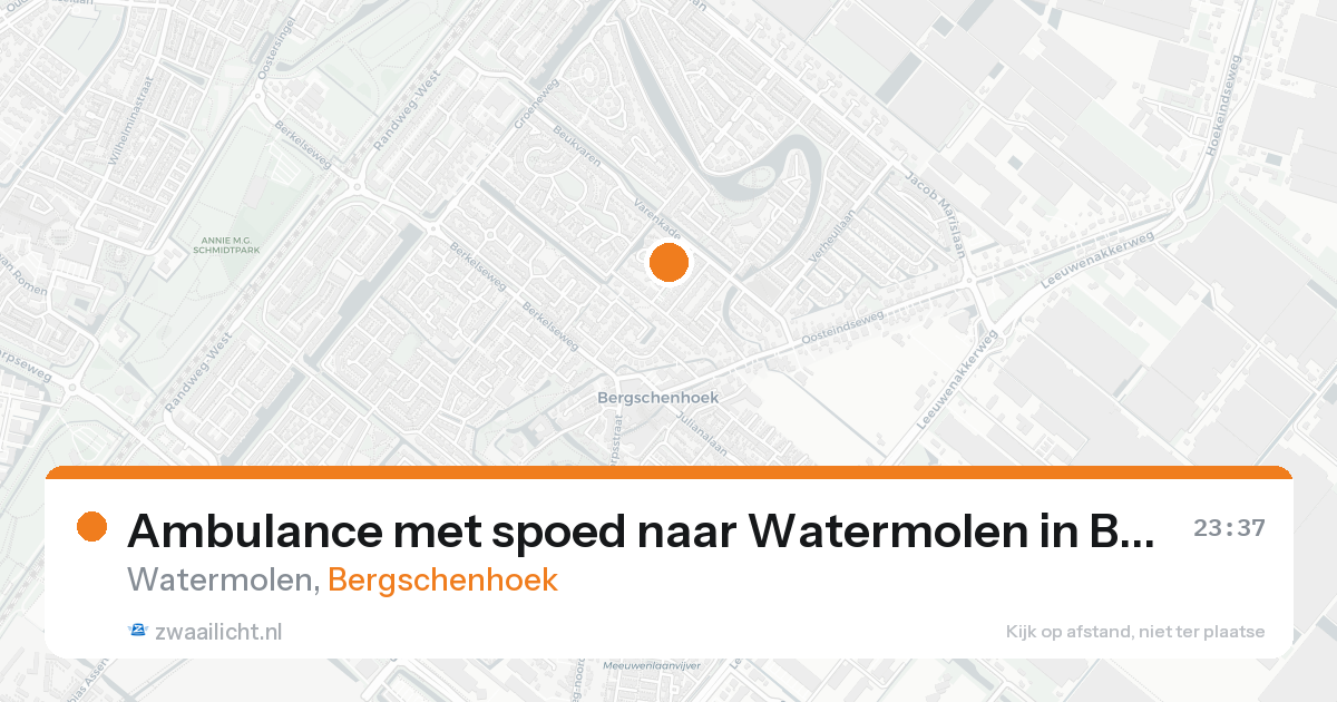 Ambulance met spoed naar Watermolen in Bergschenhoek — 30 jun 2026