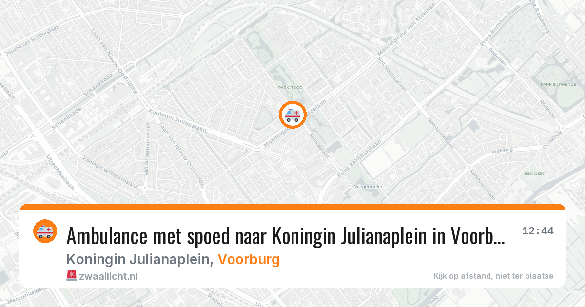 Ambulance met spoed naar Koningin Julianaplein in Voorburg — 12 feb 2026