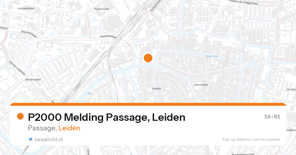 P2000 Melding Passage, Leiden — 27 aug 2026